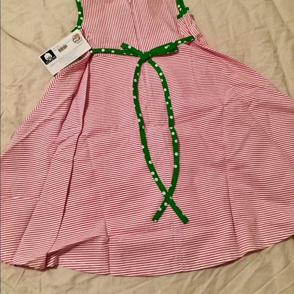 NWT Girl 2T, 3T Red Striped A-line Christmas Dress - Picture 4 of 7
